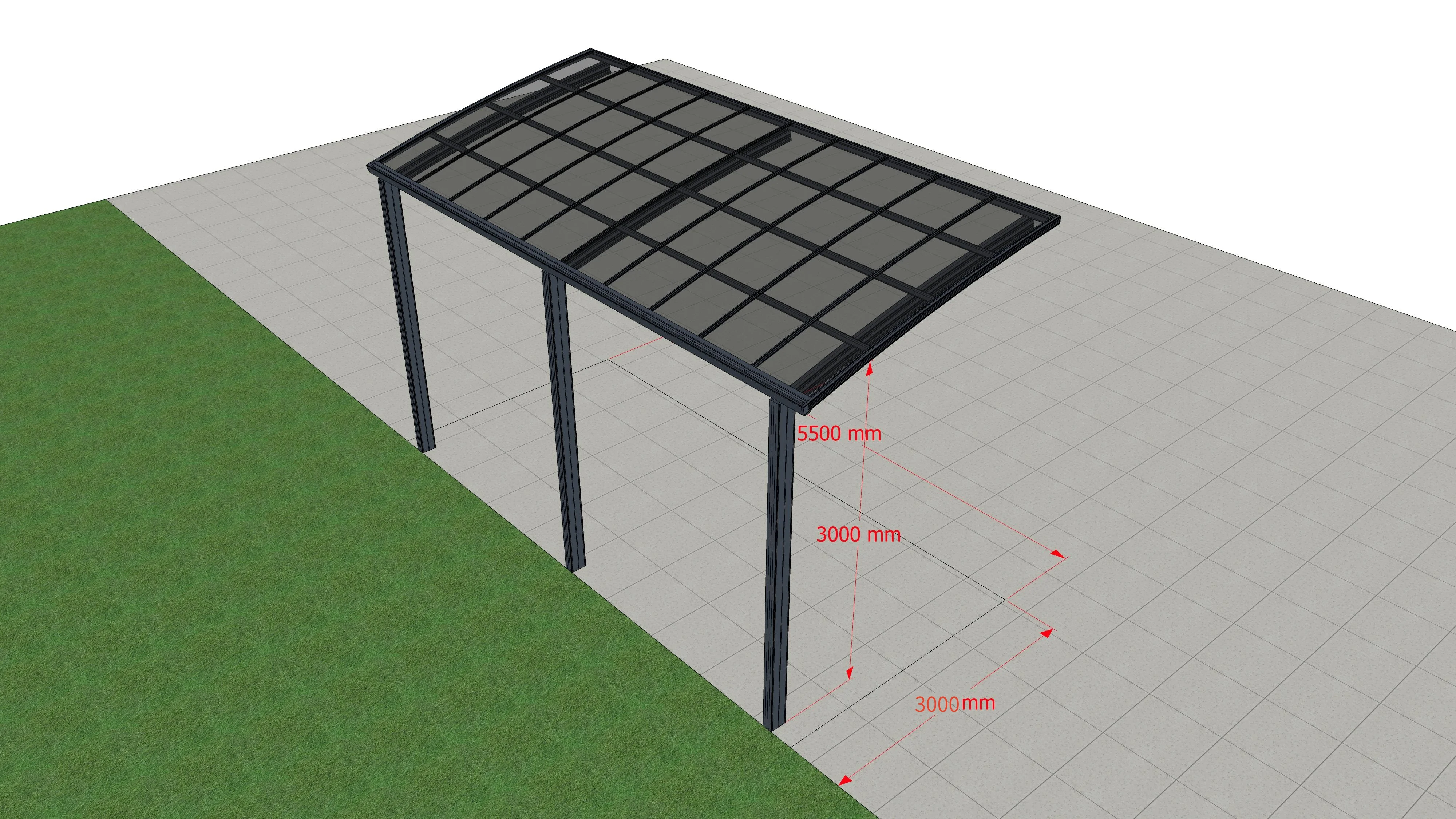 5x3x3m Custom Aluminum Cantilever Carport Polycarbonate Roof Sunshade Canopyum Carport Canopy For Car Parking With Polycarbonate