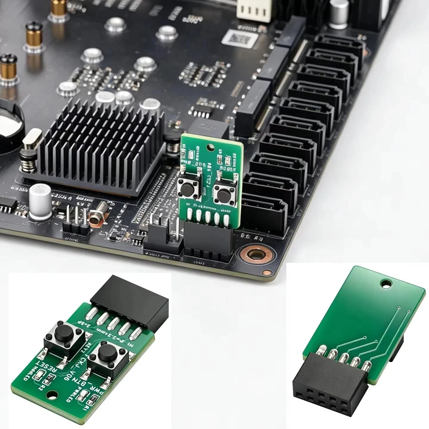 PC Power Reset Switch External Module 9Pin Motherboard Header Power LED HDD Indicator for Computer Case Test Board Repair DIY