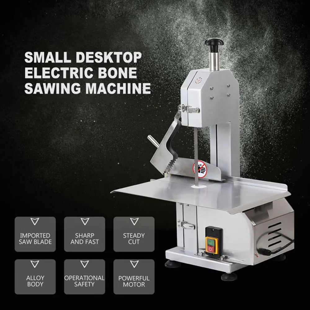 ماكينة نشر العظام الكهربائية التجارية لسطح المكتب، شفرة قطع عظام اللحوم المجمدة، أضلاع تروتر، لحم الأسماك، ماكينة منشار لحم البقر
