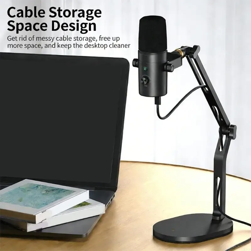 マイクブームアームスタンド-多用途取り付け-5-8インチ-3-8インチマイク用アダプター-高耐久サポート-1kg-83ce