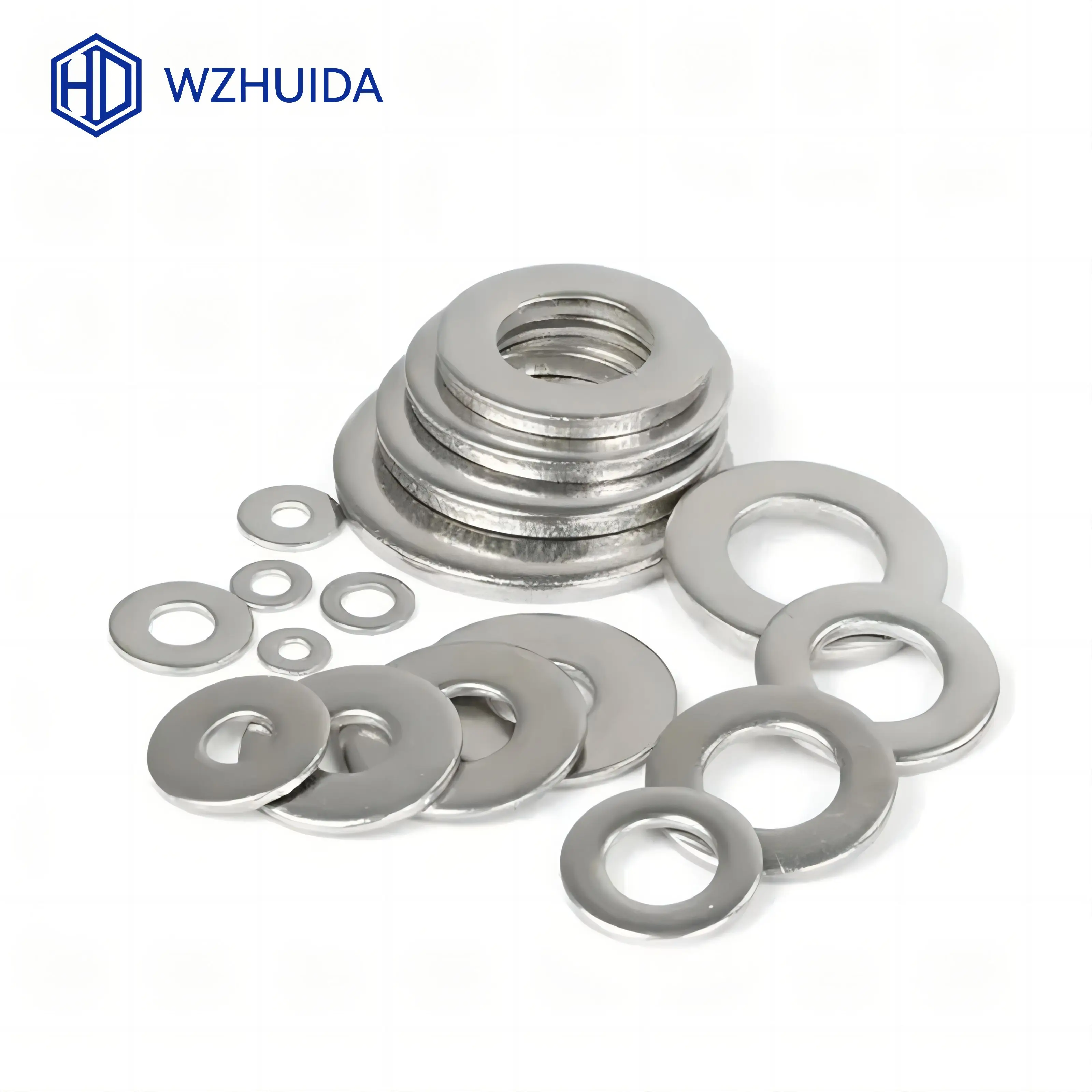 WZHUIDA Flat Washer M2 M3 M4 M5 M6 M8 M10 M12 304 Stainless Steel Washers Plain Washer Gaskets DIN125