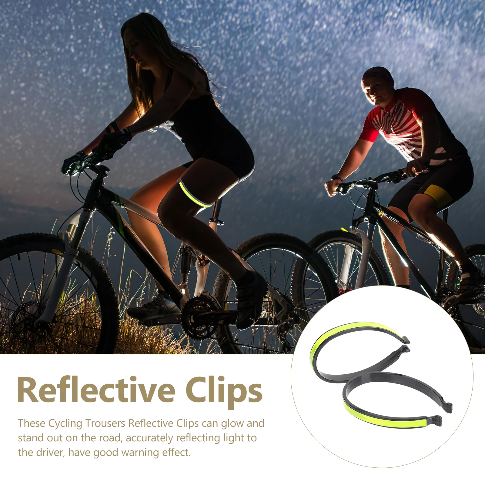 

2 Pcs Cycling Pants Clips Reflector Band Biking Leg for at Night Reflective Bands Trouser