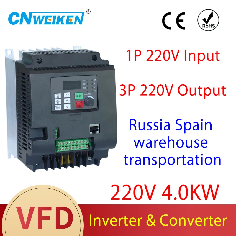 Imagem -04 - Movimentação Monofásica do Motor da C.a. do Controlador 2.2kw 10a 220 v Universal da Velocidade da Frequência de Vfd no Inversor Variável Trifásico para Fora