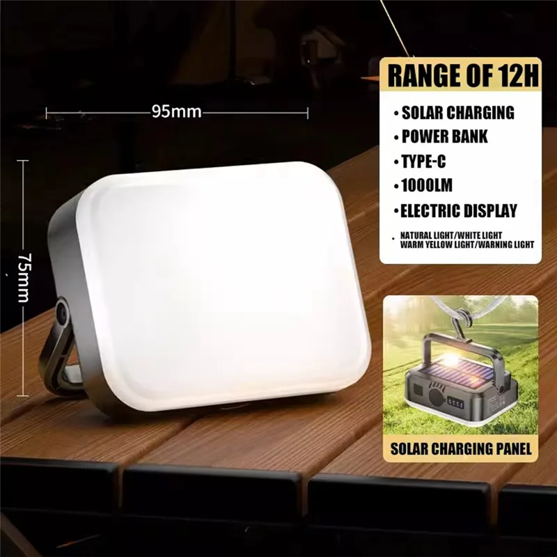 

ABPR-Outdoor Portable Camping Light Power Bank Intelligent Display Portable Hanging Light