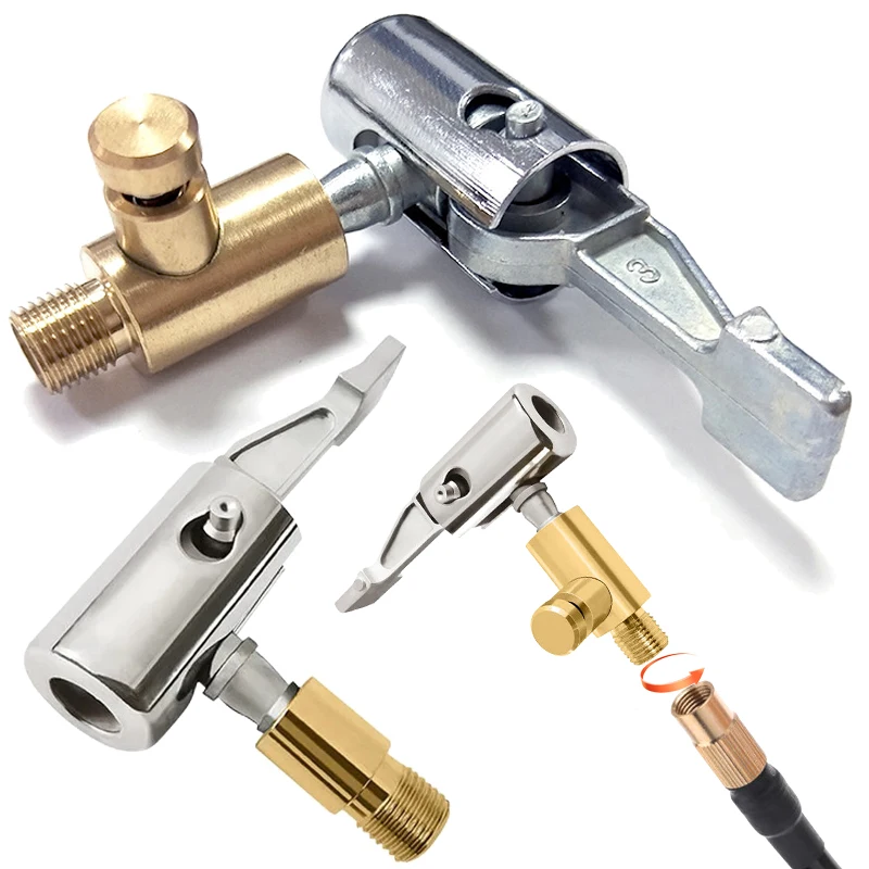 

Motorcycle Car Air Pump Thread Connectors Tire Valve Pump Nozzle Deflated Clamp Air Chuck Inflator Auto Repair Motorcycle Tools