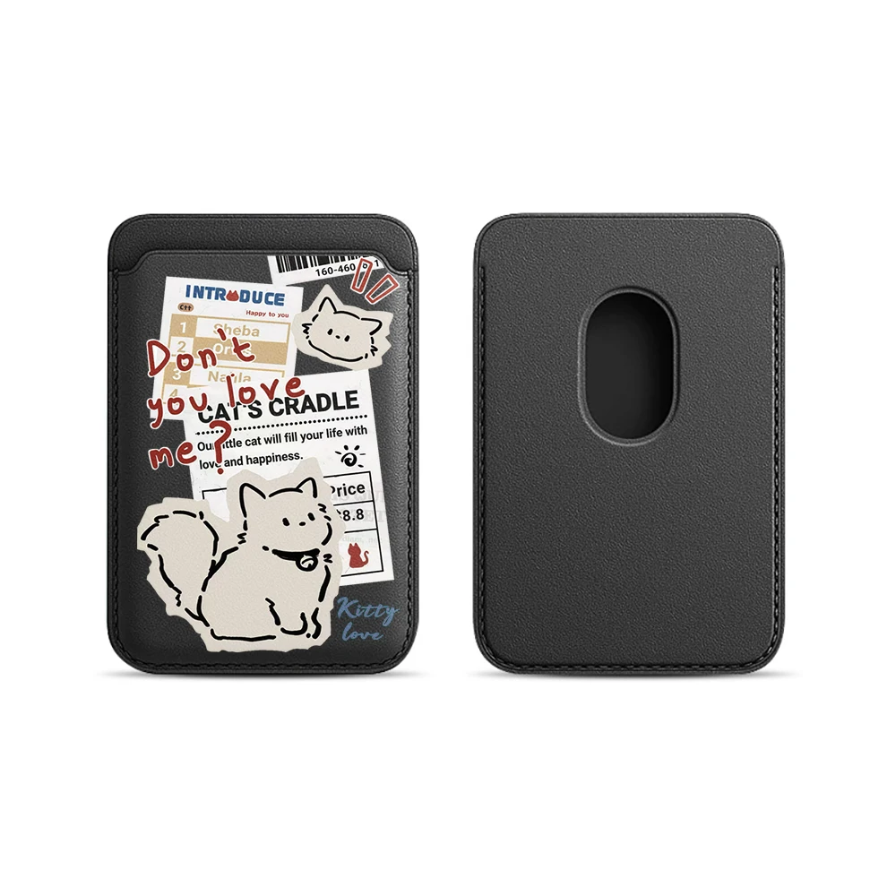 Kitty Love Leder-Kartenetui Handyhülle Kartenhalter für Magnetische Hülle Geeignet für alle iPhones für Magsafe Karten-Handy-Rückentasche – Detail 9