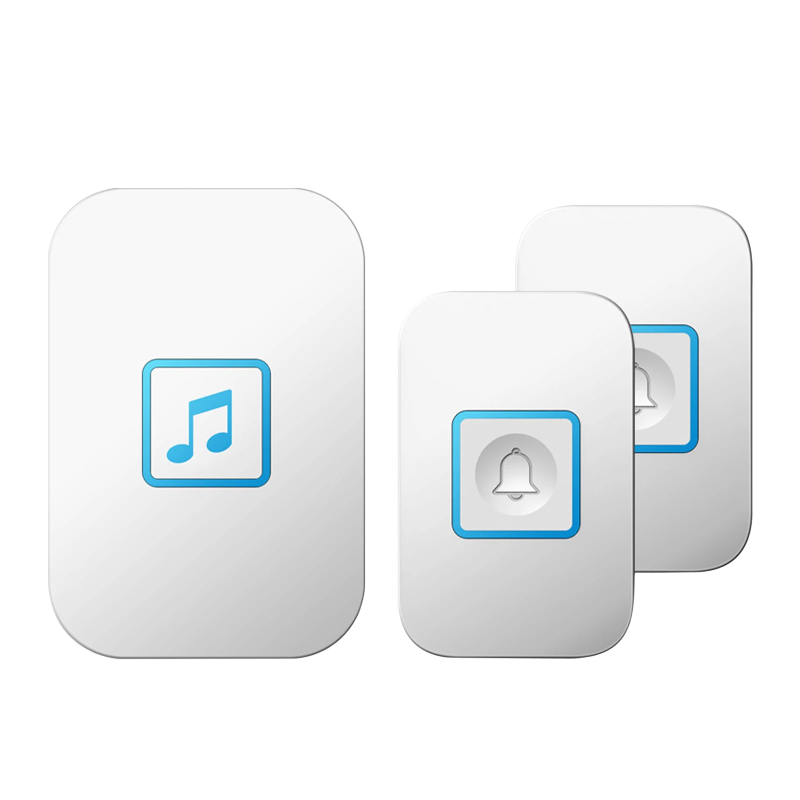 Easy Install Receiver Wireless Doorbell Classroom Home Office 5 Levels Adjustable Volume Play Music LED Flash Outdoor Waterproof