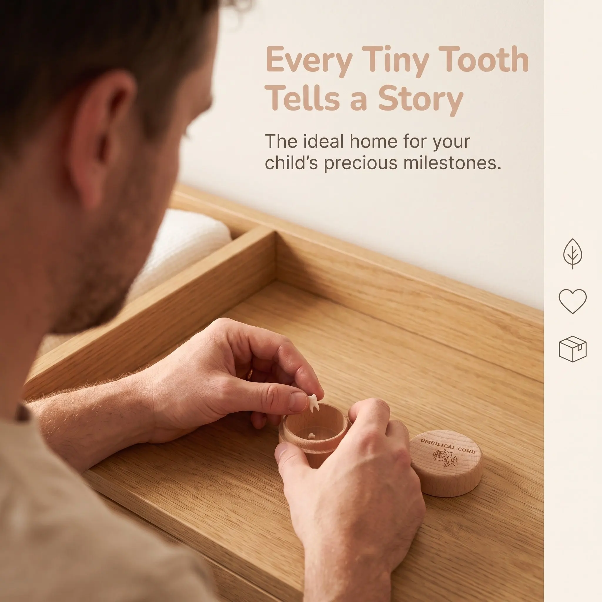 Baby Tooth Memorial Box First Curl Keepsake Memory Container Hair Holder Carved Case Fetal Haircut Other Storage Boxes Toddler