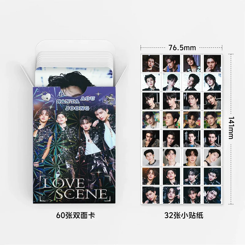  92PCS JASP.ER Love Scene Photocards Set 60 Lomo Cards + 32 Stickers Joong Pond Santa Aou Thai Idol Merch For Fans image 4