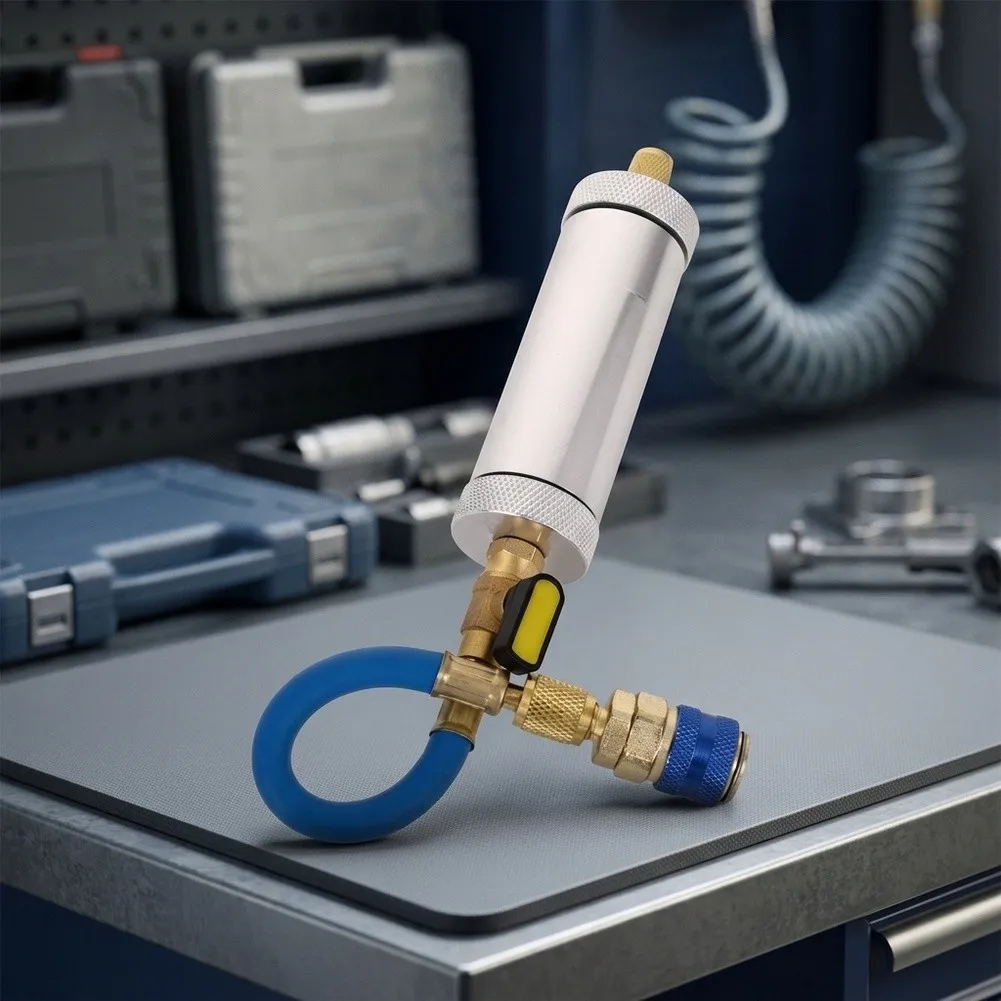 for Professional Grade AC Oil Dye Injector for and For R1234YF Systems with Precision Measurement and Quick Connect Couplers