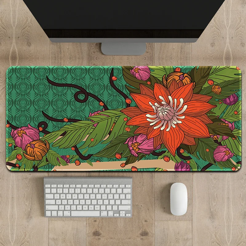 Computerbureaumat met slotrand, kantoorstudiemat, extra grote antislip toetsenbordmat