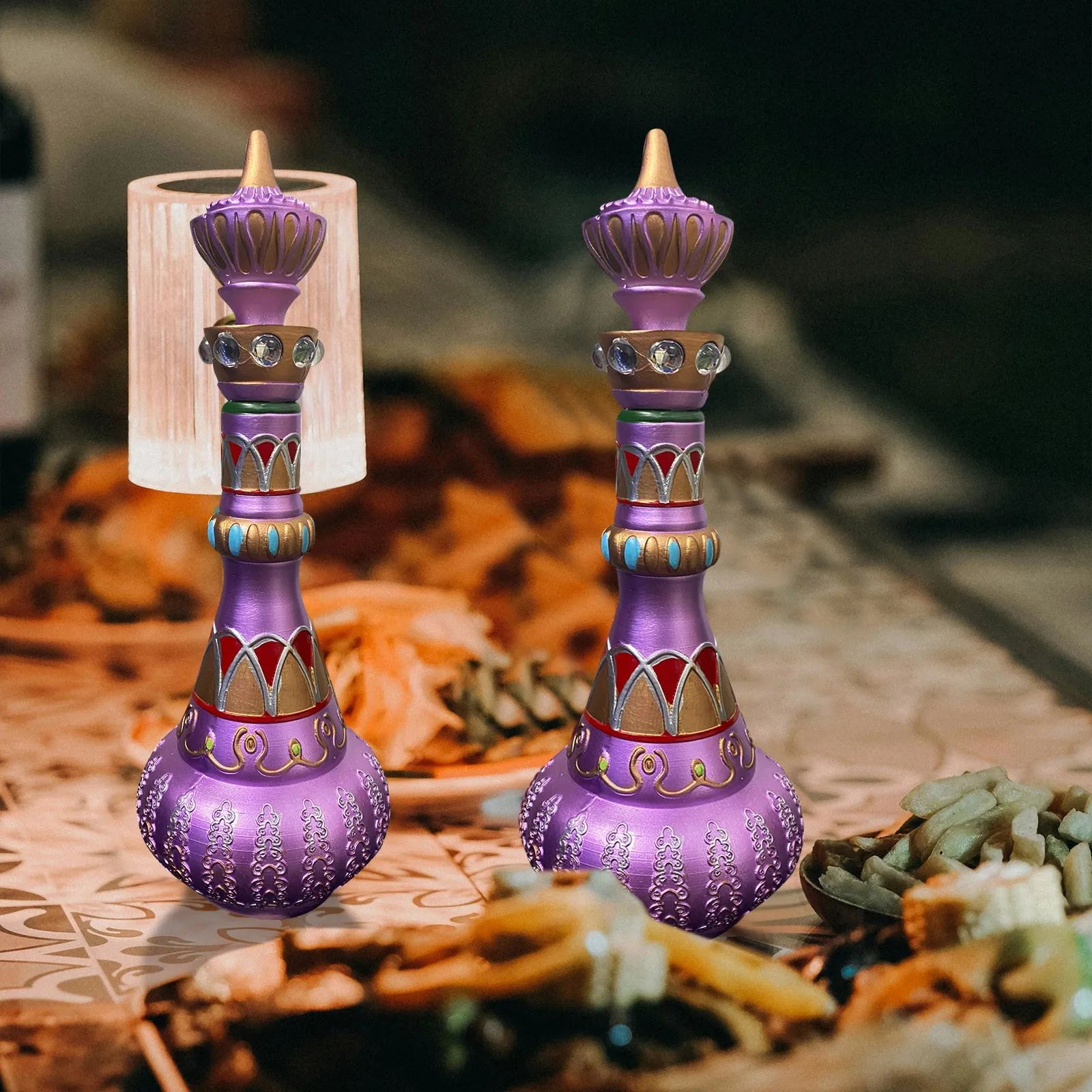 I Dream Of Jeannie Bottle From Della Second Season Mirrored Purple Bottle!Pagoda Spirit Bottle Decoration Desktop Decorations