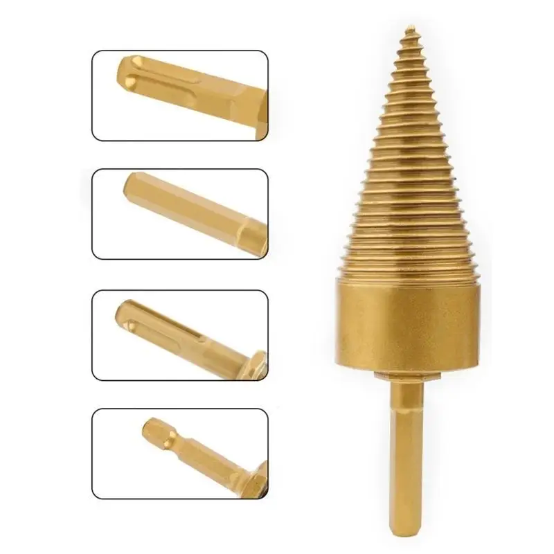 652F 6pcs Lepas Kayu Splitters Sekrup Bor Bit Bit Square Round