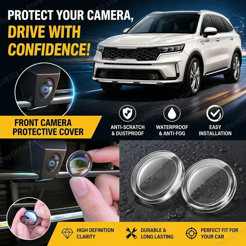 

For KIA Sorento 2015–2026 360 Degree Reverse Camera Cover Scratch Resistant PC Lens Protector Adhesive Sticker Set 2 Pack