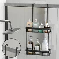 1 carrito de ducha sobre la puerta, estante de almacenamiento para el baño, estante colgante para el baño, estante de ducha de doble capa, organizador de carrito para el baño