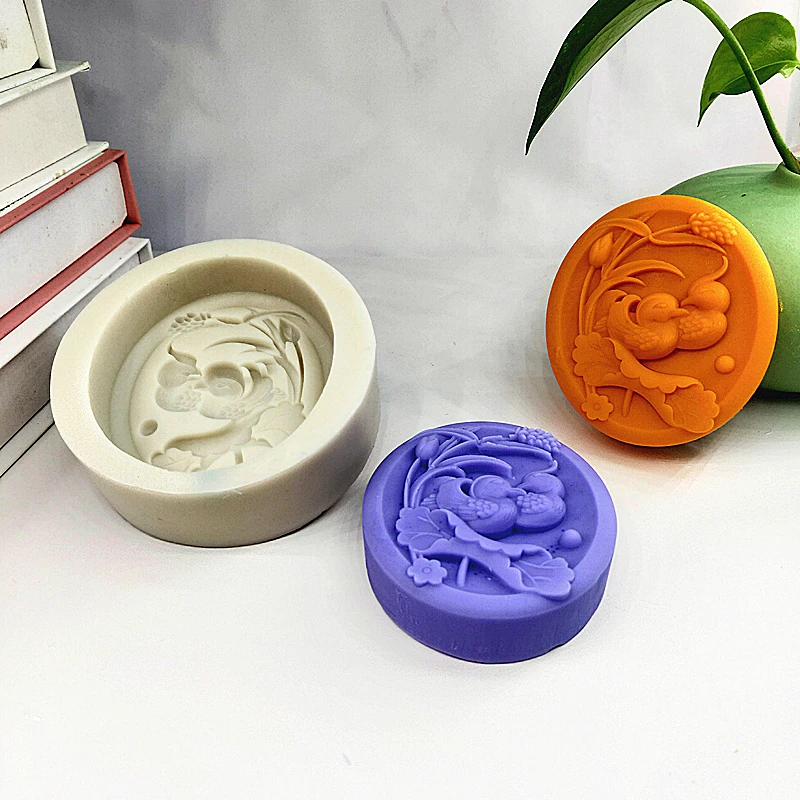 Mandarin Duck Silicone Soap Mold Lover Bird Playing in Water DIY Washing Tools Molds Candle  Making Mould  Handmade Gift