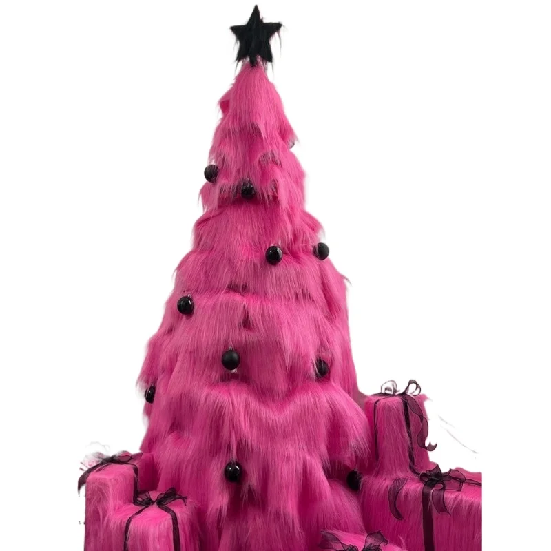 

New pink Christmas tree, plush DIY home large living room ornament, Christmas decoration ins style