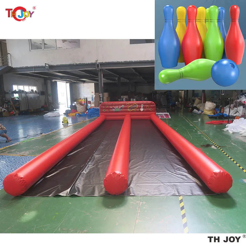 

Premium Double Lanes Inflatable Human Bowling Game Set With Free Air Shipping Exciting Sport Games for All Ages