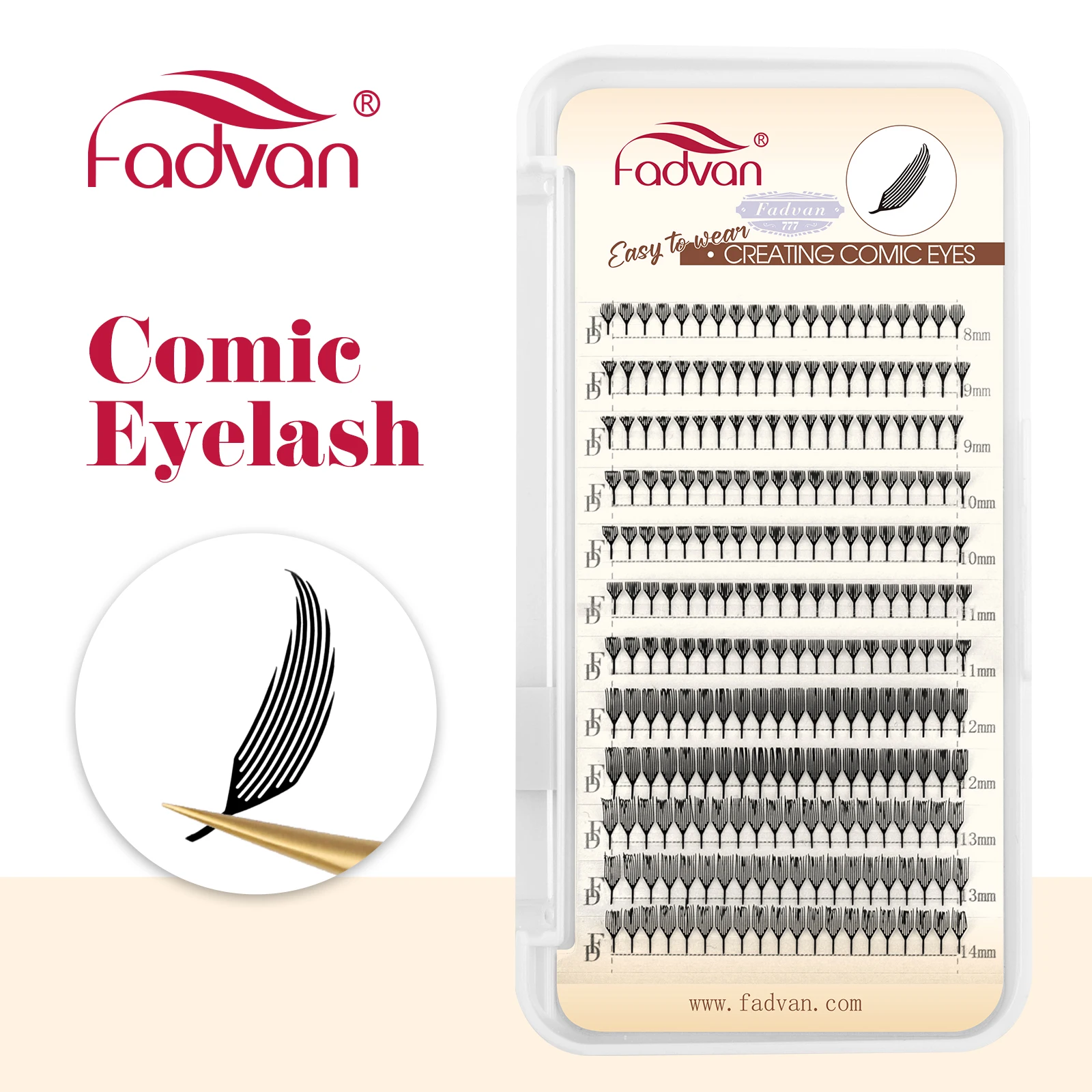FADVAN Comic Spire Lashes Anime Spire Eyelash Natural Premade Fans