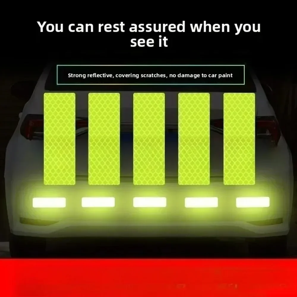 10 قطعة تعزيز نمط أمان القيادة الليلية لمصد السيارة ملصقات شريط أمان عاكس لقطع غيار السيارات