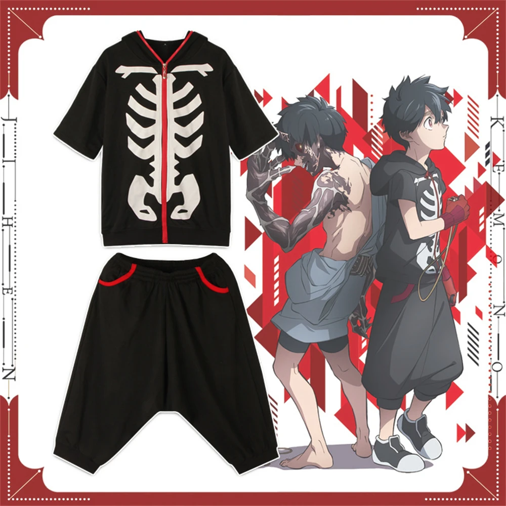 Kemono Jihen Cosplay Costume Anime Kemono Jihen Kusaka Kabane Wig Top Pants Gloves Cosplay Costume Unisex Outfits Carnival Sets