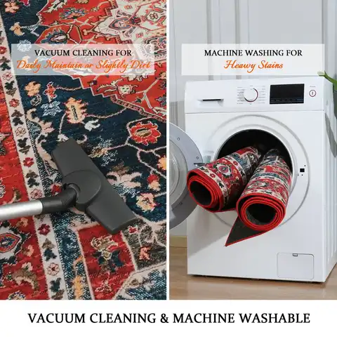 Vintage bohemisk matta för vardagsrum, retro bohemisk matta sovrum inomhustryck matta stor matta köksmatta 12 best sales boho matta - №9