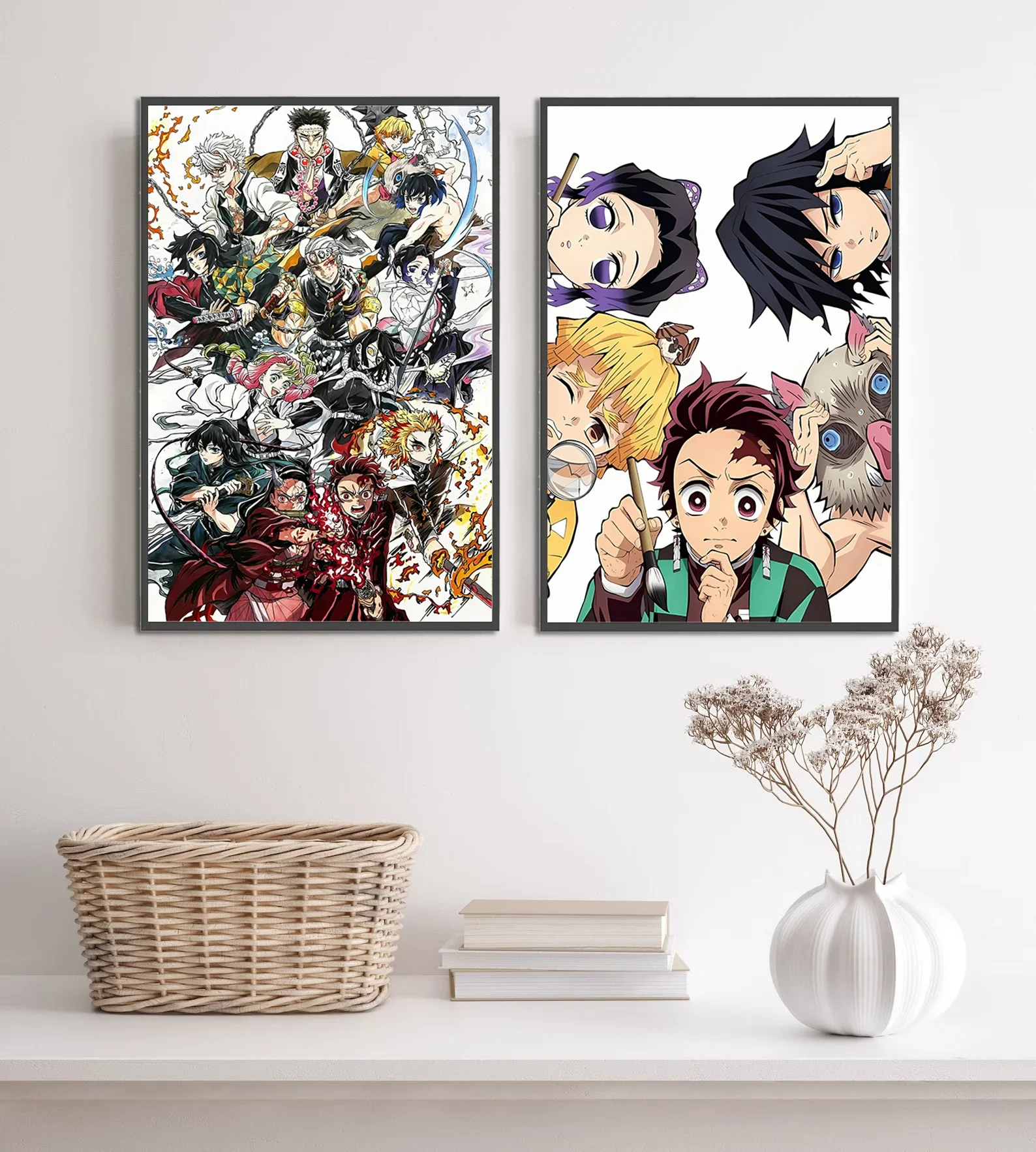 شيطان القاتل هاشيرا تانجيرو أنيمي ذاتية اللصق ملصق خلفية أرقام ديكور فني الرسوم المتحركة طفل هدية ديكور المنزل اللوحة