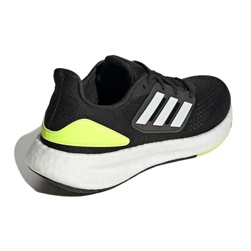 Chaussures de sport adidas Pureboost 22 Core, baskets noires, nuage blanc, jaune solaire, HQ1449