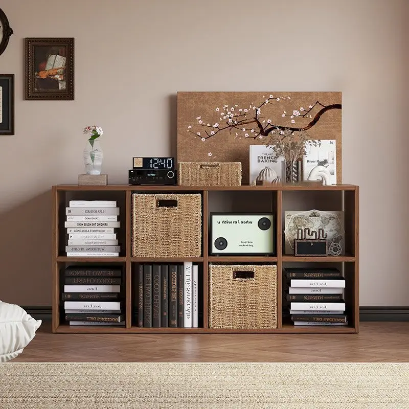 

Bookshelf Household Floor Shelf Bookcase Low Cabinet Lattice Cabinet Living Room Student Storage Cabinet Locker