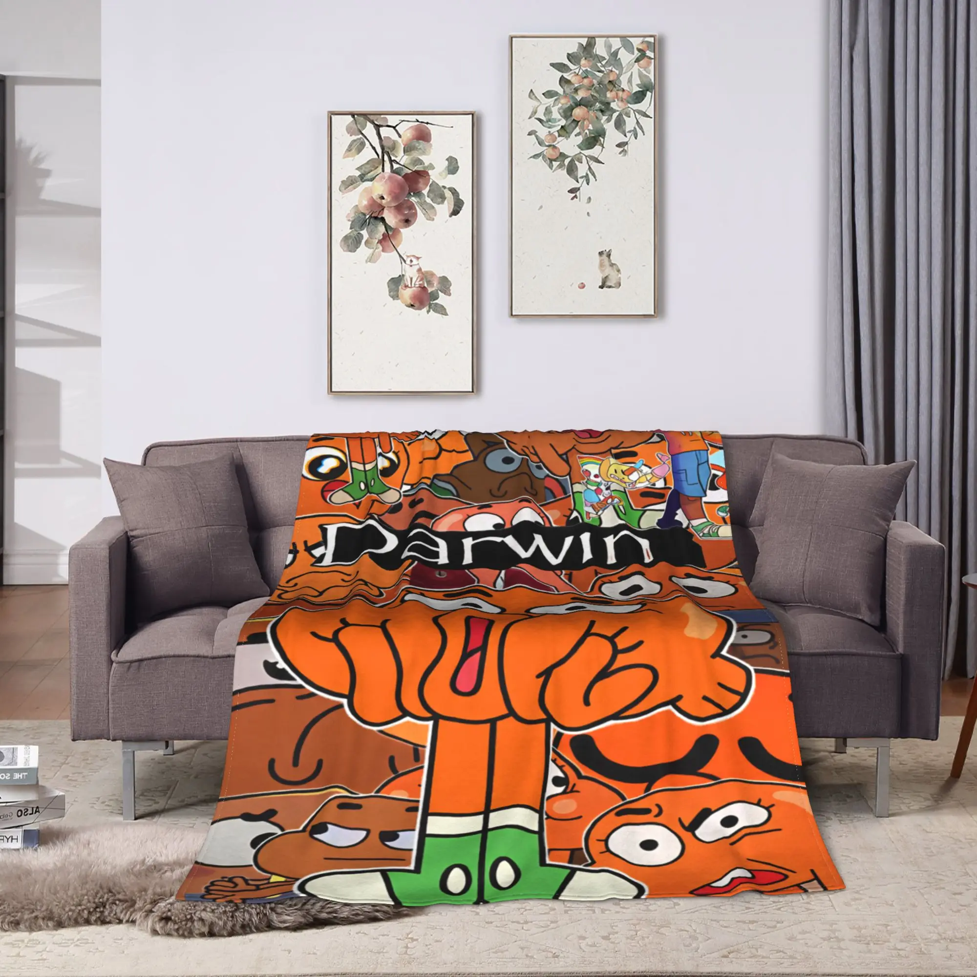 The Amazing World Of Gumball  Soft Warm Blanket  Decorative Plush Throw Blanket Funny Bedroom Flannel Bedspread Sofa Bed Cover