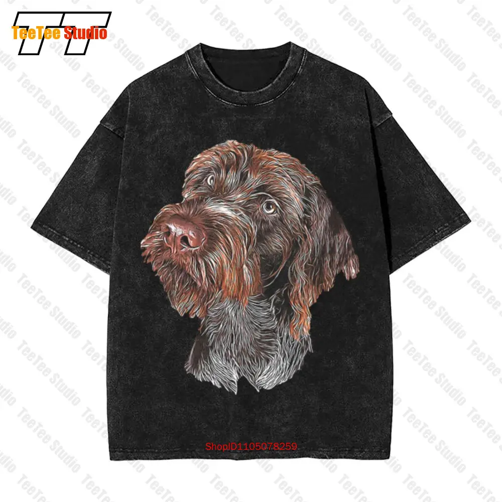

Винтажная футболка большого размера Deutsch Drahthaar German Wirehaired Pointer S11X