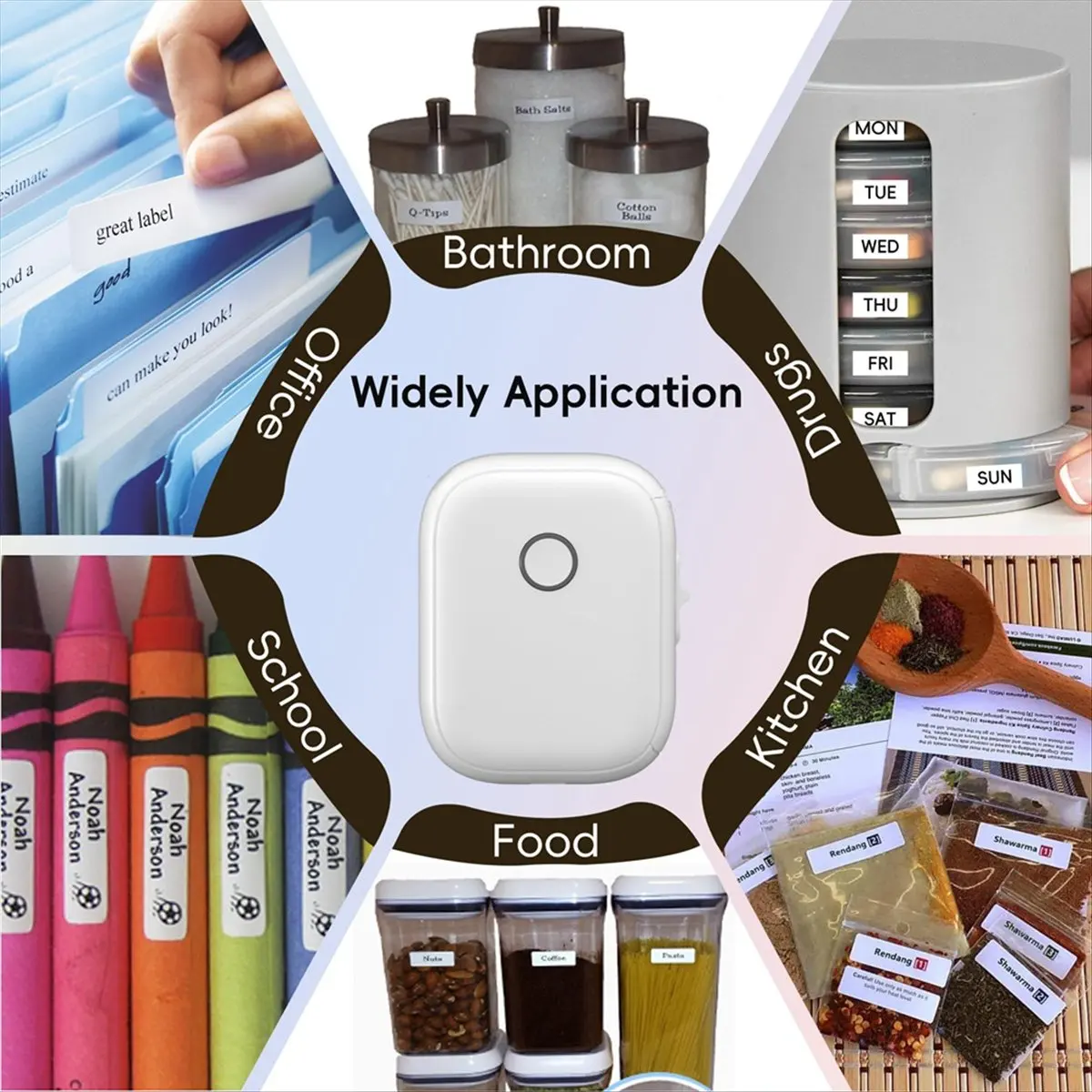 【ELEVATE LIFE】P12 Label Maker Mini Bluetooth Label Printer Portable Thermal Sticker Machine for Storage Barcode Home