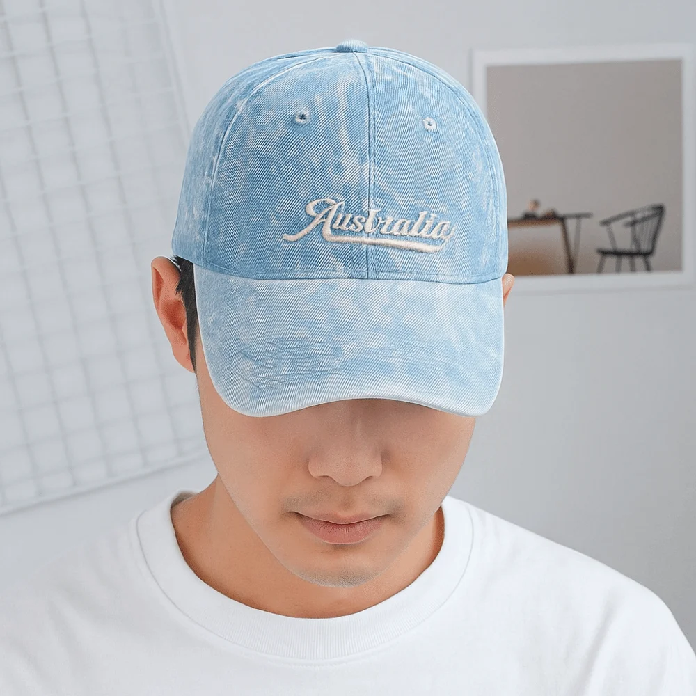 

Korean Style Denim Baseball Cap Adjustable Wide Brim Letter Embroidery Peaked Cap Sunscreen Cotton Casual Duckbill Hat Women