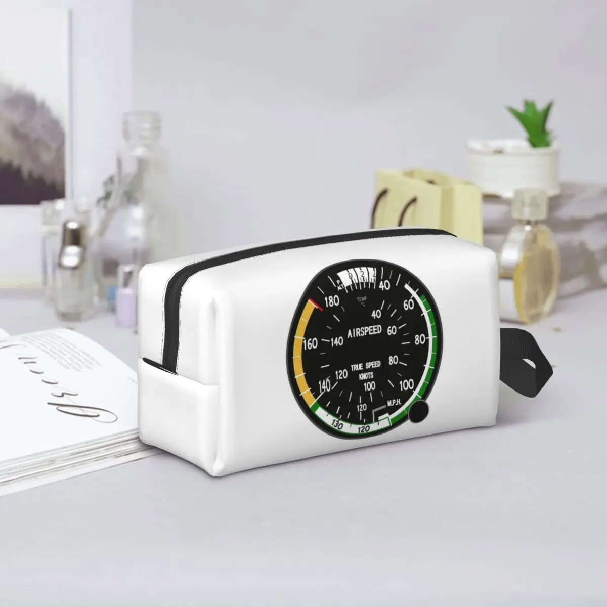 

Aircraft Speed Indicator Makeup Bag Cosmetic Organizer Storage Dopp Kit Toiletry Cosmetic Bag for Women Beauty Travel Case