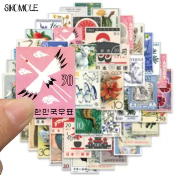 10/30/50張卡通復古藝術印章貼紙日式DIY旅行箱吉他冰箱筆記型電腦塗鴉貼紙兒童貼紙 10 最佳銷售 日本貼紙 - №3