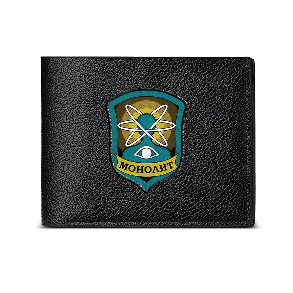 Monolit Shield With Atomic Symbol And Eye Design Men's Wallet Card Holder Casual Business Fashion Print