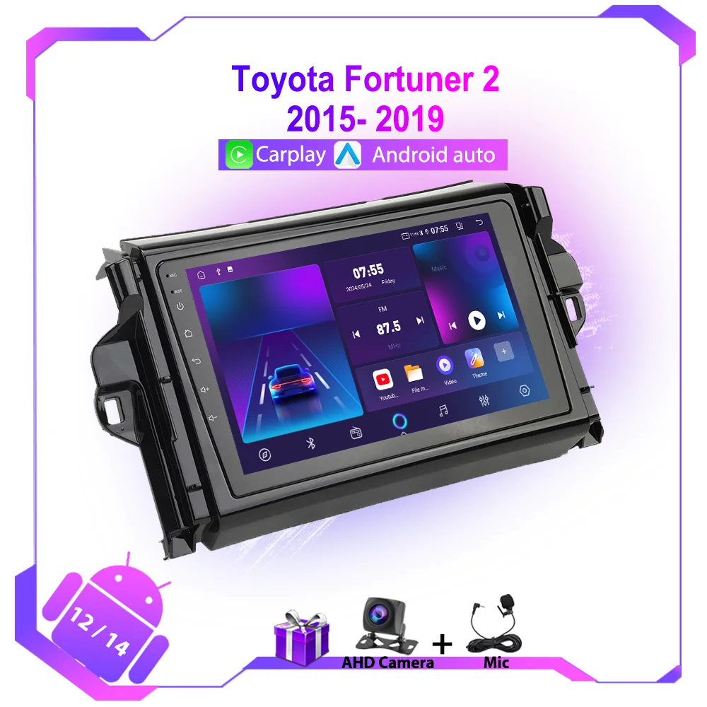 Android For Toyota Fortuner 2 2015-2019 Car Radio Stereo Multimedia Navigation GPS Video Player Wireless Carplay 2 din Headunit