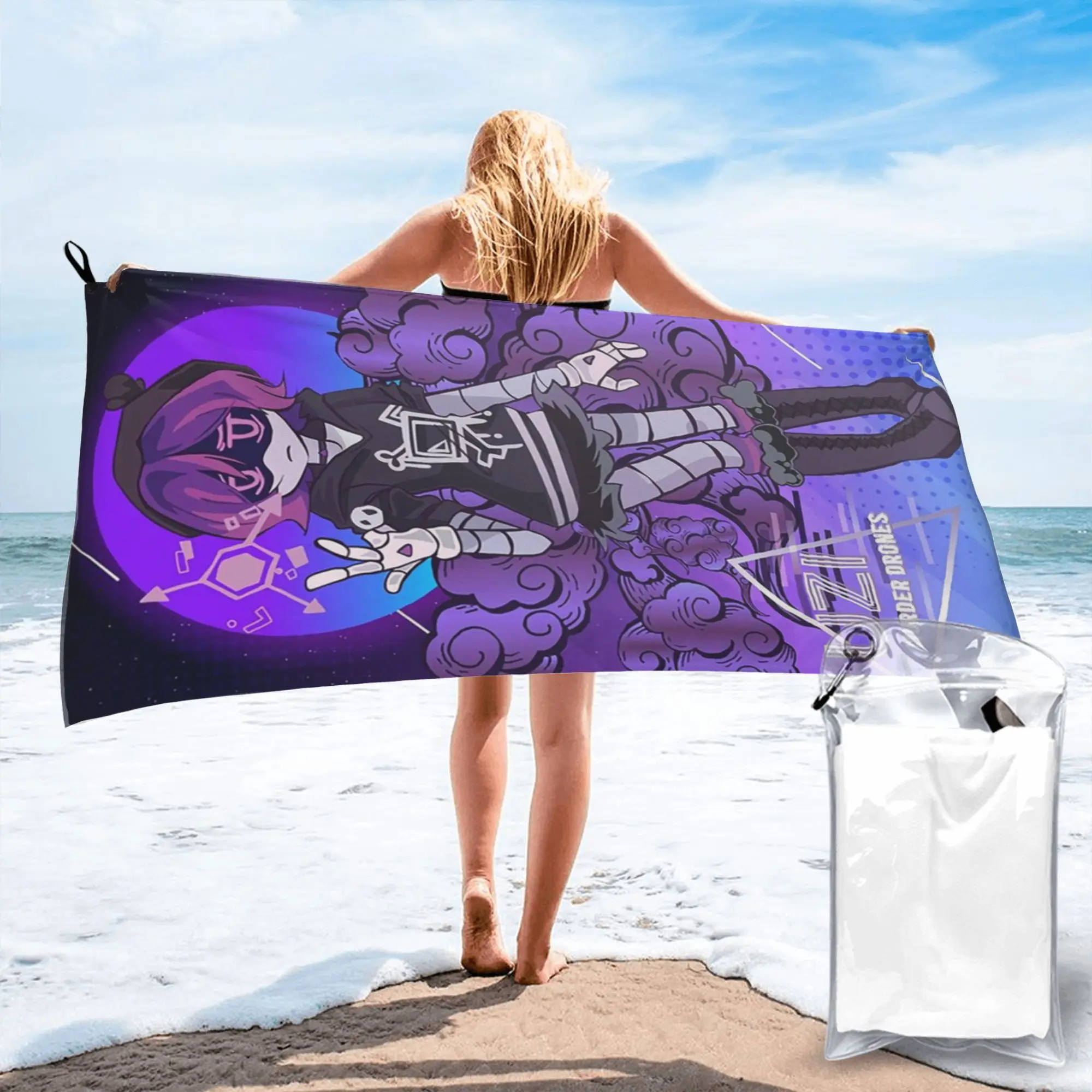 murder drones N And Uzi Doorman Beach Towel Soft Microfiber Quick Dry Absorbent Quick Towels For Pool