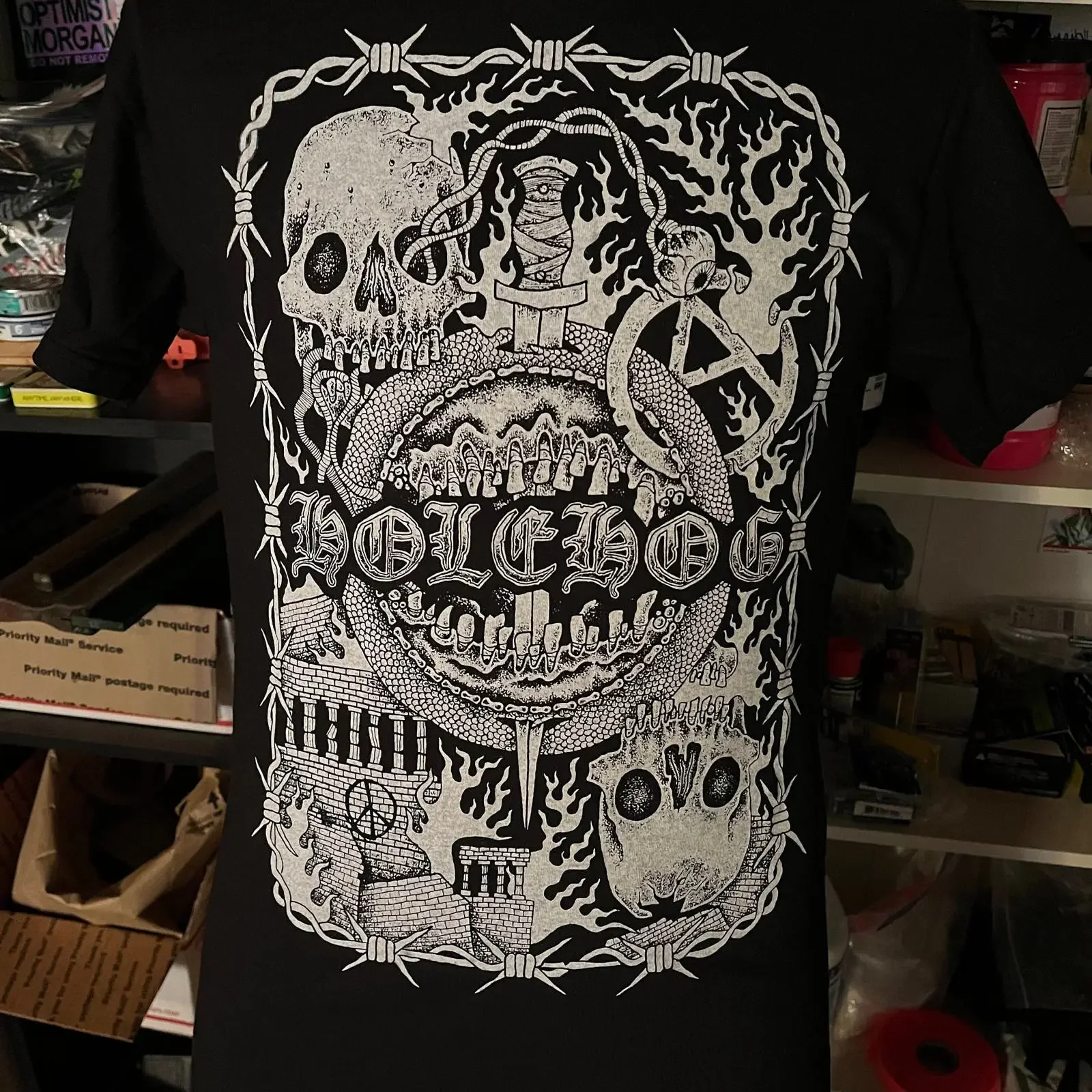 HOLEHOG amp quot dystopian reality punk shirt by Wesley K Brown vintage Washed Top For Everyday Wear graphic homme Stylish
