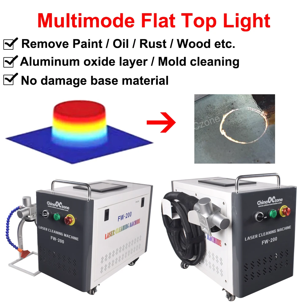 200W JPT Pulsed Laser Cleaning Machine For Remove Rust Oil Paint Metal Wood Air Cool Laser Aluminum oxide layer Model Cleaning