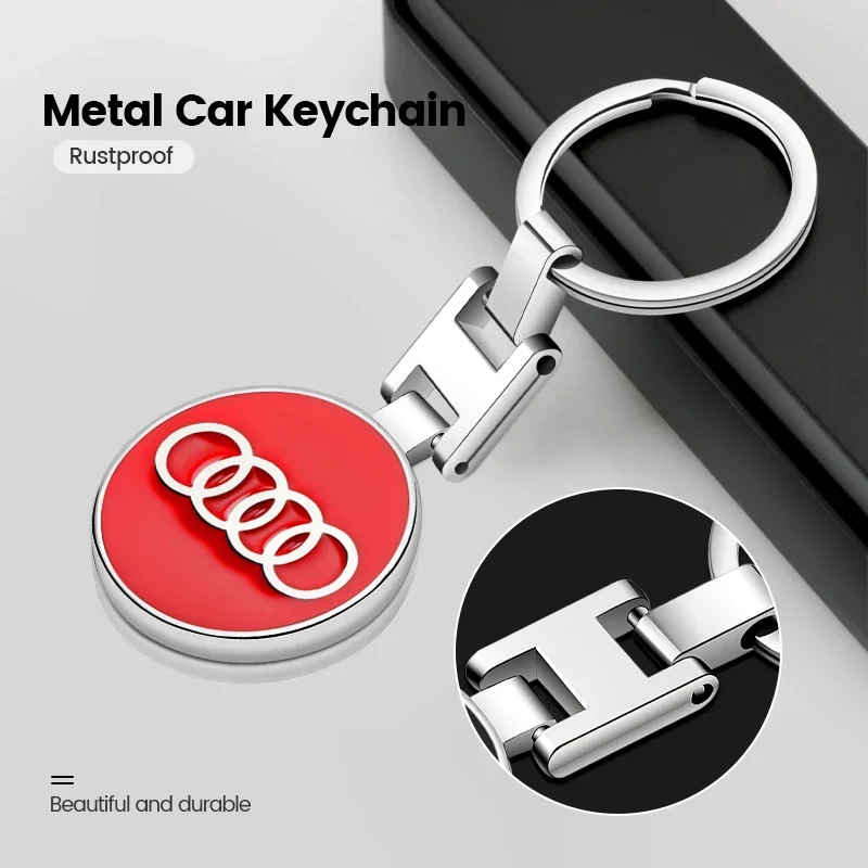 Car Styling Accessories 3D Metal Key Rings Car Logo Emblems Keychain for Audi sline A4 B7 B8 B9 A3 8P 8V 8L A5 A6 C6 A7 A8 Q2 Q3