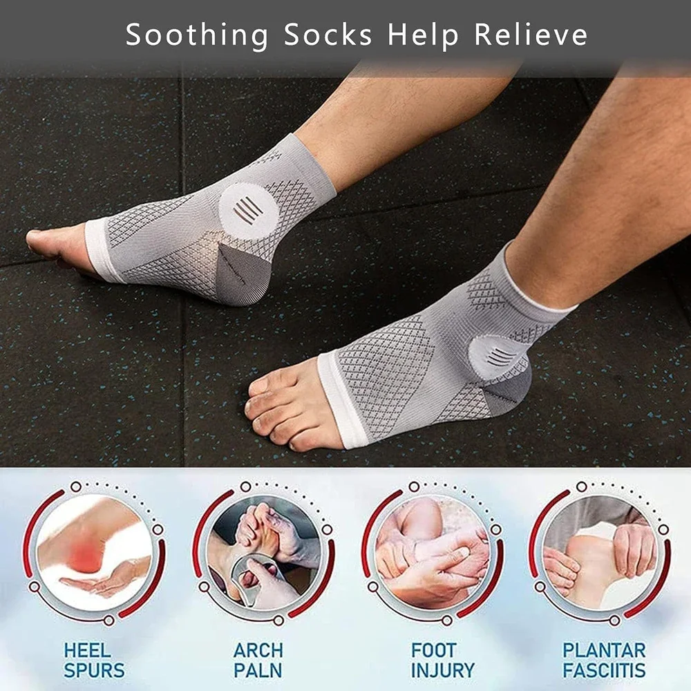 1Pair Neuropathy Socks - Peripheral Neuritis Compression Diabetic Toeless Foot Sleeves for Nerve Damage Pain in Feet, Ankle Gout