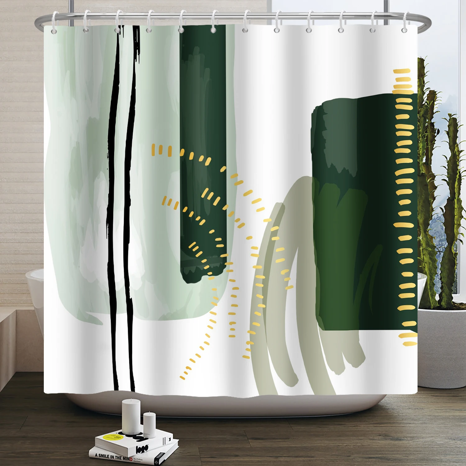 Nordic Wind Shower Curtain Abstract Aesthetic Bohemian Modern Mid Century Bathroom Curtain Waterproof for Hotel Bathtub 180x240