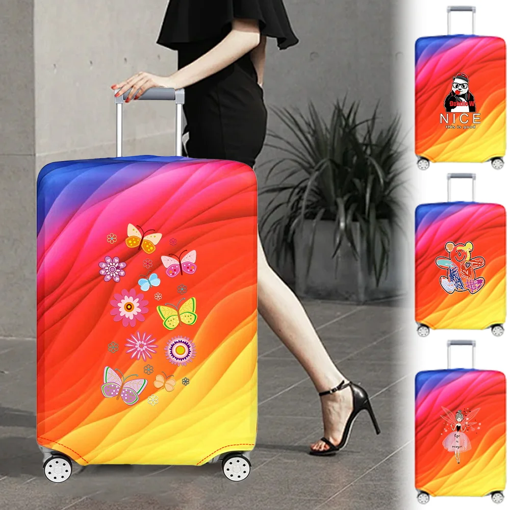 

Чехол для коробки на тележке, дорожные аксессуары, серия с цветной печатью, толстый эластичный чехол для багажа, защитный чехол из эластичной ткани 18-32 дюйма