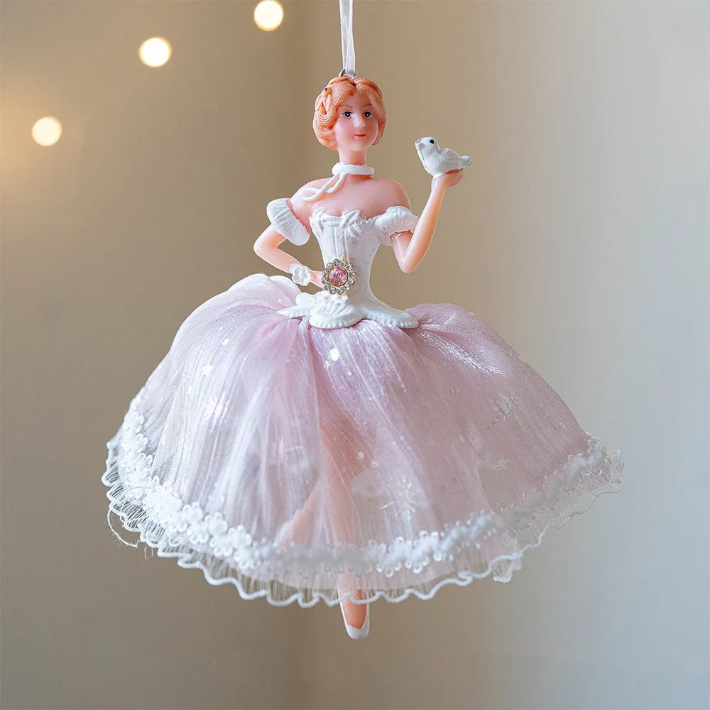 

Cute Christmas Ballet Girl Pendant Gauze Skirt Handmade Christmas Tree Pendant Dance Theme Ballet Princess Hanging Ornament