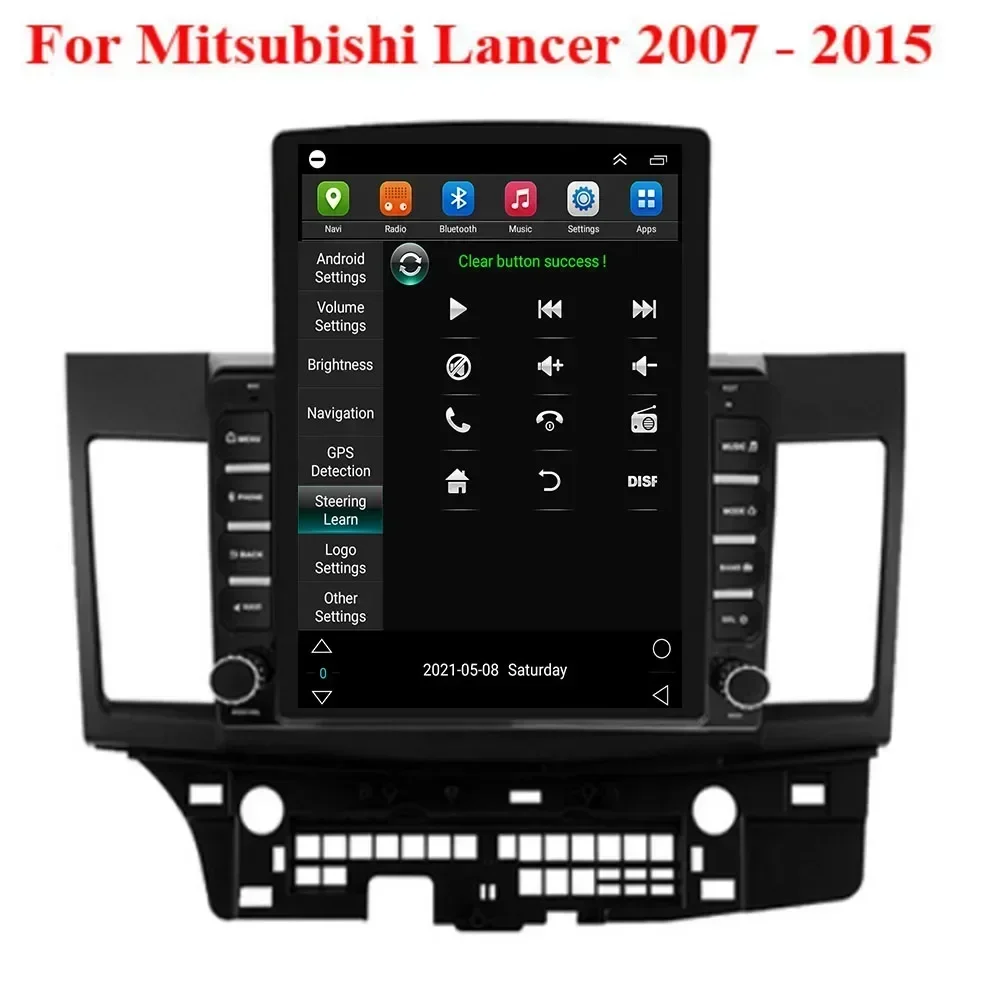 نوع تسلا لميتسوبيشي لانسر 2007-2012 راديو السيارة الوسائط المتعددة فيديو نظام تحديد المواقع اللاسلكية أندرويد 14 الملاحة راديو ستيريو 2 الدين #5