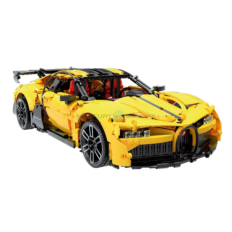 Yellow Sports Car 1:10 MOC Super Fast Racing Car T5027B Model Building Blocks Bricks Set Furious Gifts Toys for Boys Children