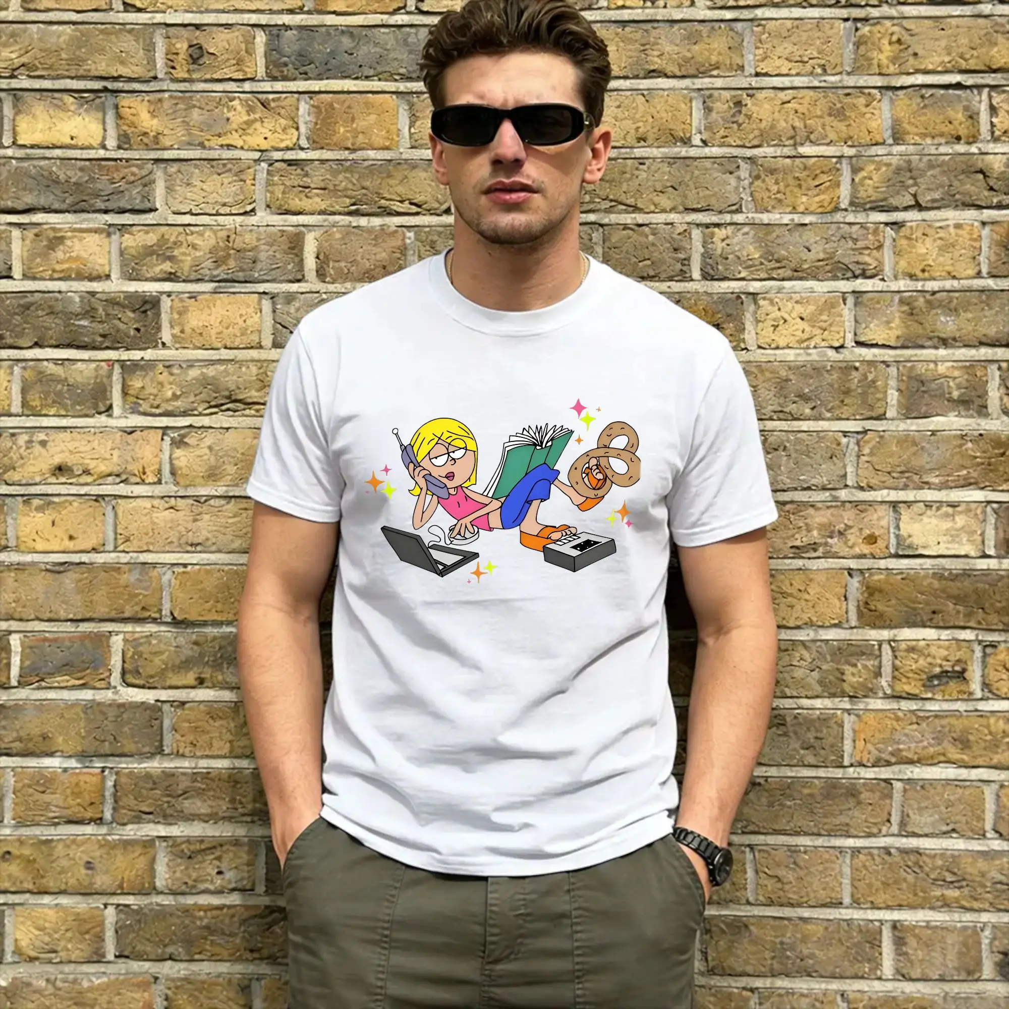 Men T-Shirt Lizzies McGuires Novelty 100% Cotton Tee Shirt Short Sleeve  T Shirt Round Neck Tops Printing