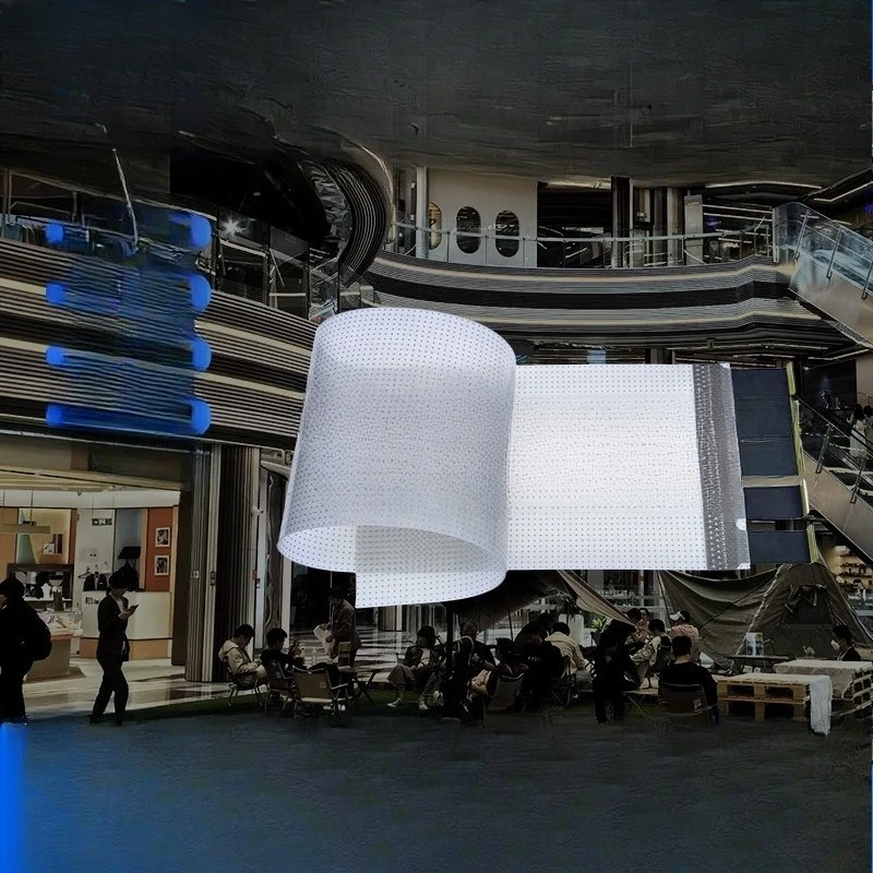 شاشة فيلم كريستال شفافة LED، شاشة ملصق مرنة، شاشة ناعمة، شاشة عرض نافذة إلكترونية، شفافة LED #2