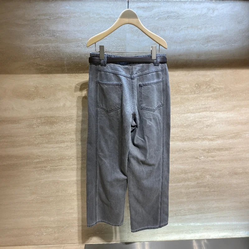 ey Casual Straight Leg Women's Jeans Breathable Comfortable Loose Fit Autumn 2025 l Waist Cotton Denim Pants